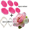 Water Lily Lotus Petal Flower Veiner &amp; Cutter Fondant Sugarcraft Stainless Steel Cutter DIY Cake Decorating Tools sets