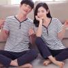 Peignoir home couple pajamas set 100% cotton pajamas spring summer men and women short sleeve pants sleepwear lover night suits