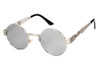 Peekaboo Wholesale vintage retro gothic steampunk mirror sunglasses gold sun glasses vintage round circle men UV gafas de sol