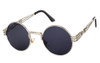 Peekaboo Wholesale vintage retro gothic steampunk mirror sunglasses gold sun glasses vintage round circle men UV gafas de sol