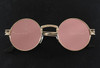 Peekaboo Wholesale vintage retro gothic steampunk mirror sunglasses gold sun glasses vintage round circle men UV gafas de sol