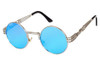 Peekaboo Wholesale vintage retro gothic steampunk mirror sunglasses gold sun glasses vintage round circle men UV gafas de sol