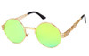 Peekaboo Wholesale vintage retro gothic steampunk mirror sunglasses gold sun glasses vintage round circle men UV gafas de sol