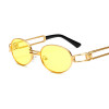 Peekaboo 2017 retro vintage sunglasses men small round gold metal small sun glasses for men vintage women hollow uv400