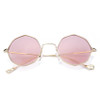 Peekaboo 2017 mens small round sunglasses women vintage retro clear blue sunglasses transparent lens metal uv400
