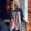 Patchwork Lace Dresses For Women Vestidos Night Club Clothing Sexy Velvet Tunic 2018 Spring Casual Pleated Party Women's Dress
