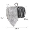 Patchwork Colorful Women Evening Bags Chain Shoulder Messenger Purse Bag Tassel Rhinestones Finger Ring Evening Clutch Bag