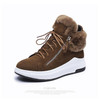 2017 Winter Shoes For Women Genuine Leather Wedge Boots Women Fur Elevator Shoes High heels warm High-top platform Snow Boots