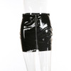 2017 Winter PU Leather Skirt Female Sexy High Waist Skirt Women Black White Bodycon Pencil Mini Skirt Zipper Faldas Mujer