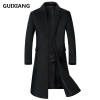 2017 Winter Overcoat Men's fashion Long style woolen trench coat jacket Men's casual coats jackets wool Outerwear men windbreak