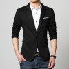 New Slim Fit Casual jacket Cotton Men Blazer Jacket Single Button Gray Mens Suit Jacket 2016 Autumn Patchwork Coat Male Suite