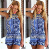 NEW Sexy Womens Holiday Backless Print Mini Playsuit Ladies Summer Beach Size 6 - 14