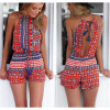 NEW Sexy Womens Holiday Backless Print Mini Playsuit Ladies Summer Beach Size 6 - 14
