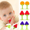 New Safety Fruit Shape Baby Teether Baby Teething Toys Food Grade Silicone Teether Baby Dental Care Strengthening Tooth Training