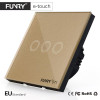 FUNRY EU Standard 3 Gang Remote Switch, Smart Control On-off for Smart Home, Smart Wall Switch,Smart Lamp Switch,Light Switch