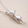 Funny Girls Cute Animal Jewelry High Quality Fashion Cartoon Cat 925 Sterling Silver Necklaces For Women Pendant Jewellry
