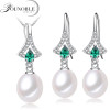 Freshwater Pearl jewelry set women,Necklace earring sets 925 sterling silver jewelry girl anniversary trendy gift necklace 45cm