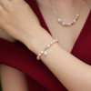 Freshwater 100% Natural White pearl Bracelet,sterling silver jewelry 925 bracelet,for women best birthday gifts wedding