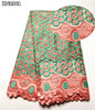 French African lace fabric high quality embroidered Nigerian net lace with guipure lace fabric 5 yards for lady dress ZN09