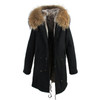 JAZZEVAR women's army green Large color raccoon fur hooded coat parkas outwear long detachable lining winter jacket brand style