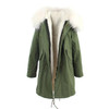 JAZZEVAR women's army green Large color raccoon fur hooded coat parkas outwear long detachable lining winter jacket brand style