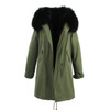 JAZZEVAR women's army green Large color raccoon fur hooded coat parkas outwear long detachable lining winter jacket brand style