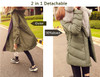 JAZZEVAR High Fashion Street Women's Luxurious Large Fox Fur Parkas army green Down Coat Detachable liner Outwear Winter Jacket