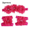 JAYCOSIN Foot Flower Barefoot Sandals + Headband Set hair accessories Girl headband cute hair band newborn floral headband