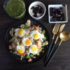 Japanese and western food steak dishes Flat ceramic Dishes Cutlery large disc Creative dish Household Black ramen sushi plate