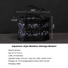 Japan Vintage Bamboo Handwoven Teaware Storage Basket Outdoor Travel Portable Handbag Camping Drinkware Box Food Fruit Hand Bag