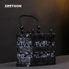 Japan Vintage Bamboo Handwoven Teaware Storage Basket Outdoor Travel Portable Handbag Camping Drinkware Box Food Fruit Hand Bag