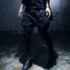 Jamickiki Brand Mens High Streetwear Harem Pants 2016 Korean Style Fashion Side Big Pockets Design Black Casual Trousers Men