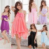 Imitation Silk Irregular Night Dress Sleepwear Suspender Women Nightgowns Robes Imitation Silk Irregular Night Dress Sleepwear Suspender Women Nightgowns Robes