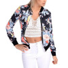 Fashion Floral Print Women Basic Coats 2017 Autumn Winter Bomber Jacket Long Sleeve Casual Basic Jackets jaqueta feminina