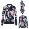 Fashion Floral Print Women Basic Coats 2017 Autumn Winter Bomber Jacket Long Sleeve Casual Basic Jackets jaqueta feminina