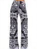 Fashion Floral Big Hem Wide Leg Bottom Casual Pants Fashion Floral Big Hem Wide Leg Bottom Casual Pants