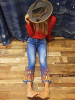 Fashion Flame Pattern Bell-bottoms Jean Pants Bottoms