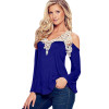 Fashion Femininos Autumn Blusas Women Blouses Lace Long Sleeve Casual Off Shoulder V-Neck Strapless Shirt Tops 2017