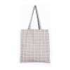 Fashion Female Canvas Beach Bag Plaid Casual Tote Women Canvas Handbag Daily Use Single Shoulder Shopping Bags