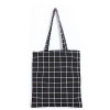 Fashion Female Canvas Beach Bag Plaid Casual Tote Women Canvas Handbag Daily Use Single Shoulder Shopping Bags