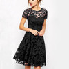 Fashion Fashion Women Floral Lace Dress Short Sleeve Summer Party Casual Mini Dress
