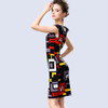 Fashion Evening Party Dress Print Ladies European Vintage Pencil Summer Women Clothes Vestidos Casual Bodycon Dresses
