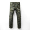 Fashion Design High Quality Men Biker Jeans Ripped Skinny Jeans Men Denim Zipper Hip Hop Jeans Men Elastic Jeans Men Size 29-42