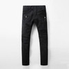 Fashion Design High Quality Men Biker Jeans Ripped Skinny Jeans Men Denim Zipper Hip Hop Jeans Men Elastic Jeans Men Size 29-42