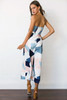 Fashion Color-Block Off-the-shoulder Backless Long Jumpsuits