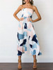 Fashion Color-Block Off-the-shoulder Backless Long Jumpsuits