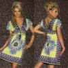 Fashion Clothing Women Dress V Neck Bohemian Flower European Style Print Sexy Vintage Vestidos de Festa Summer Beach Dress