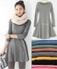 Fashion Clothes Vestidos Women Dress 2017 Spring Autumn Winter Dress Female 100% Cotton O-Neck Long Sleeve Dress Woolen Dresses