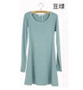 Fashion Clothes Vestidos Women Dress 2017 Spring Autumn Winter Dress Female 100% Cotton O-Neck Long Sleeve Dress Woolen Dresses