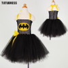 Batman Cosplay Halloween Costume For Kids Tulle Tutu Dress Girl Christmas Party Birthday Performance Dresses Girl Princess Dress
